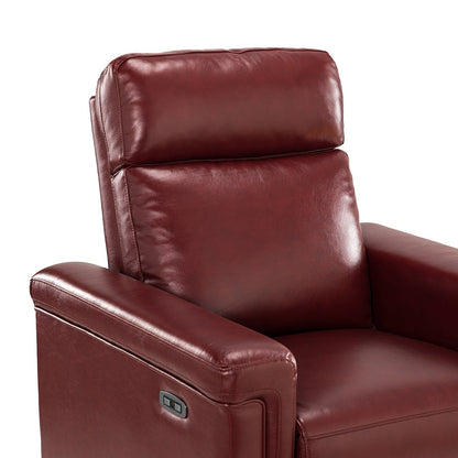 Fauteuil inclinable électrique classique contemporain Alicia 34,65 po en cuir véritable avec port USB (lot de 2)