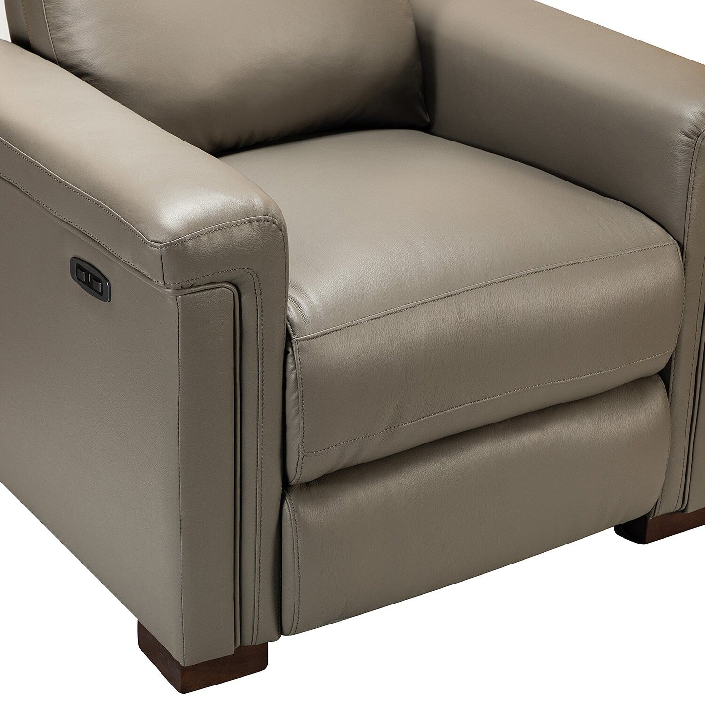 Fauteuil inclinable électrique classique contemporain Alicia 34,65 po en cuir véritable avec port USB (lot de 2)