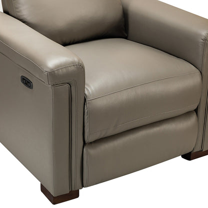Fauteuil inclinable électrique classique contemporain Alicia 34,65 po en cuir véritable avec port USB (lot de 2)