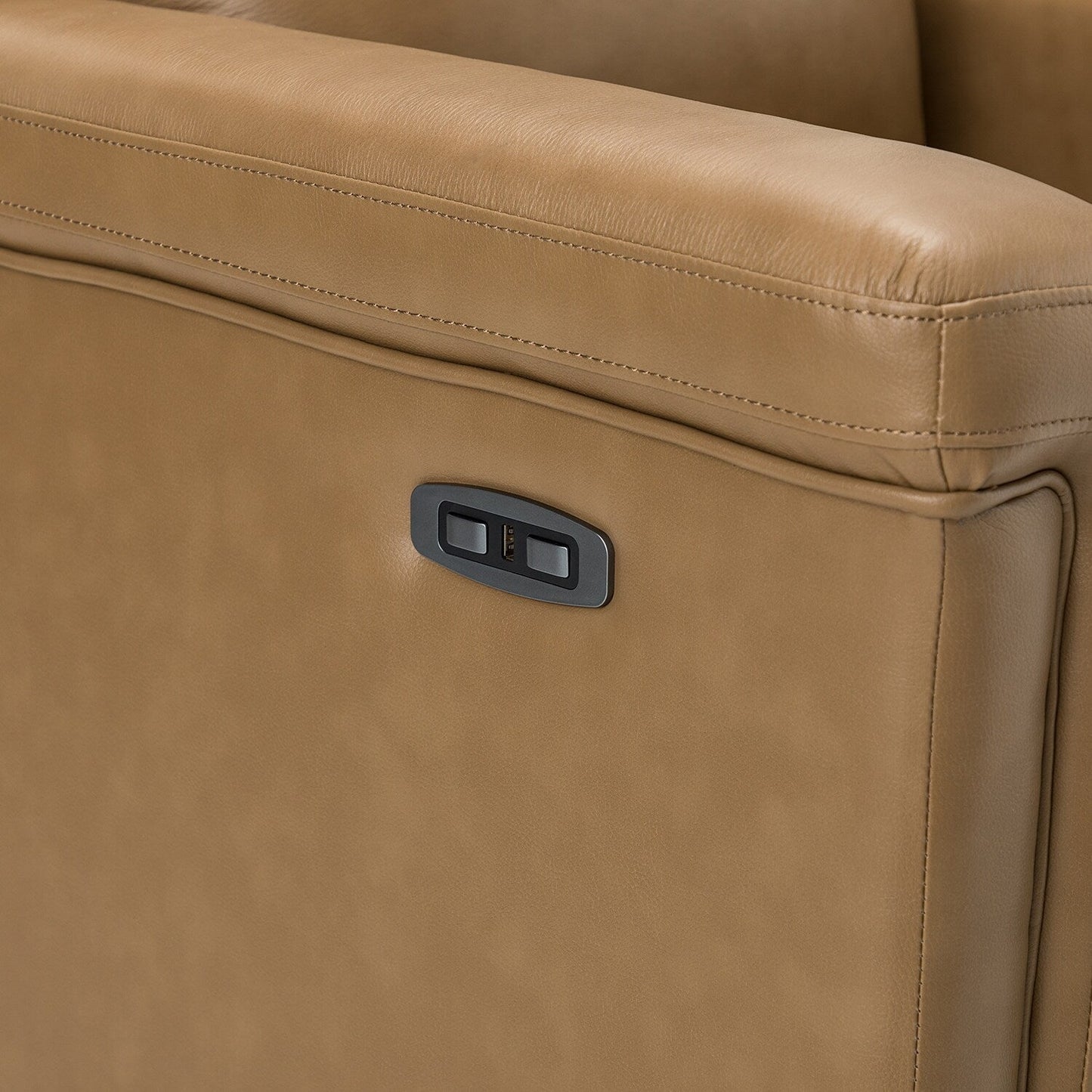 Fauteuil inclinable électrique classique contemporain Alicia 34,65 po en cuir véritable avec port USB (lot de 2)