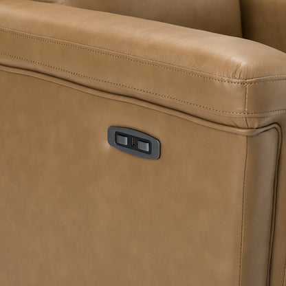 Fauteuil inclinable électrique classique contemporain Alicia 34,65 po en cuir véritable avec port USB (lot de 2)