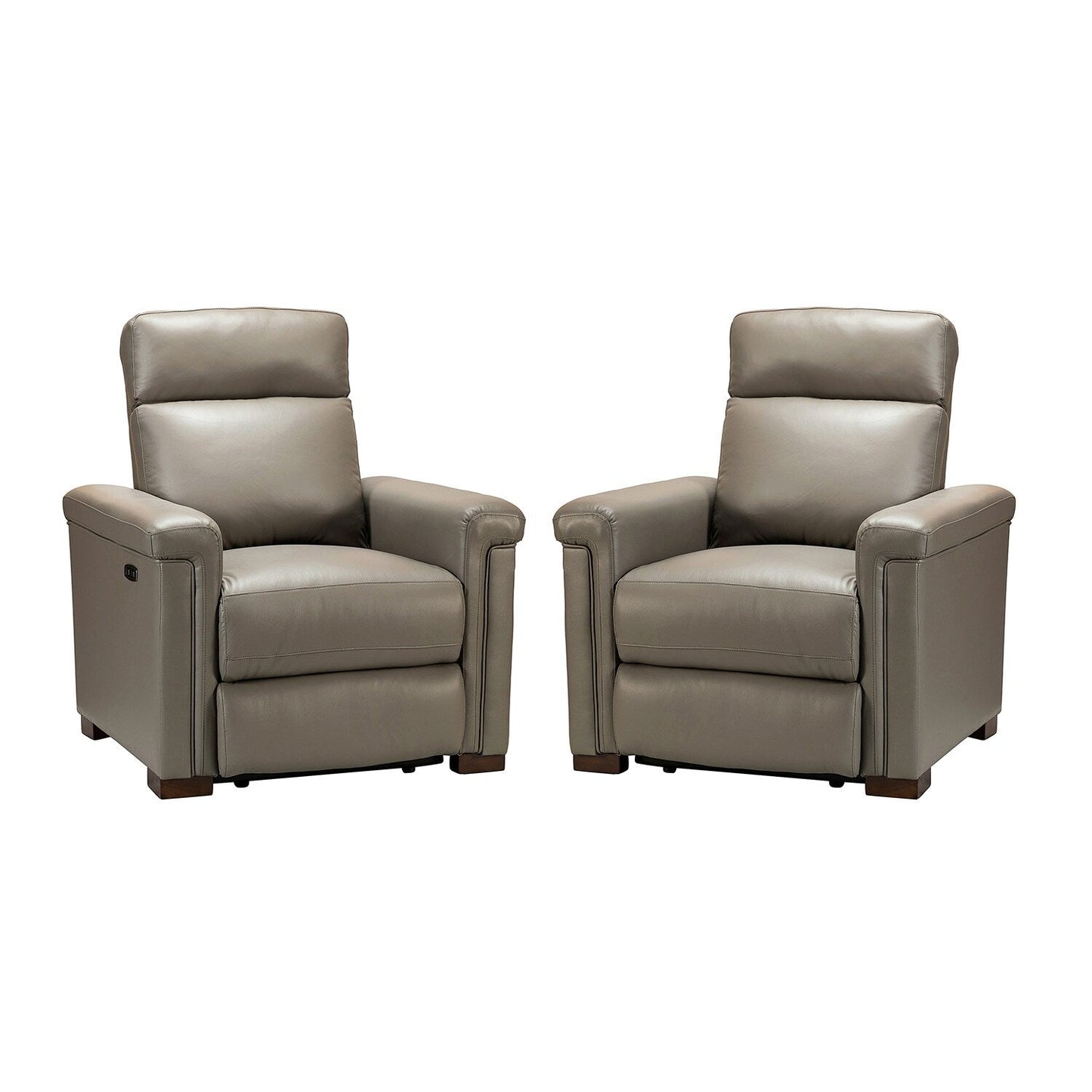 Fauteuil inclinable électrique classique contemporain Alicia 34,65 po en cuir véritable avec port USB (lot de 2)