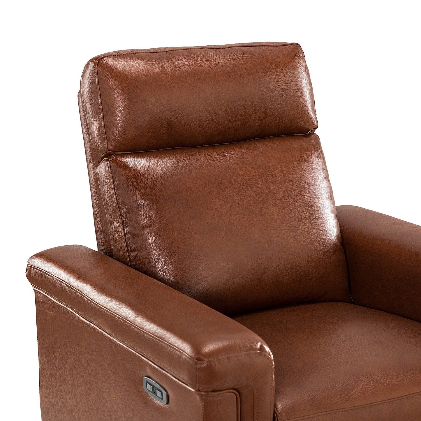 Fauteuil inclinable électrique classique contemporain Alicia 34,65 po en cuir véritable avec port USB (lot de 2)