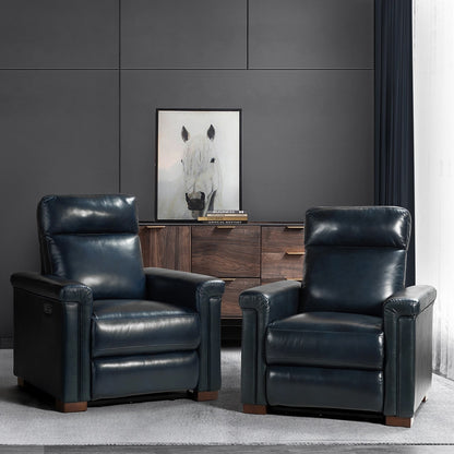 Fauteuil inclinable électrique classique contemporain Alicia 34,65 po en cuir véritable avec port USB (lot de 2)