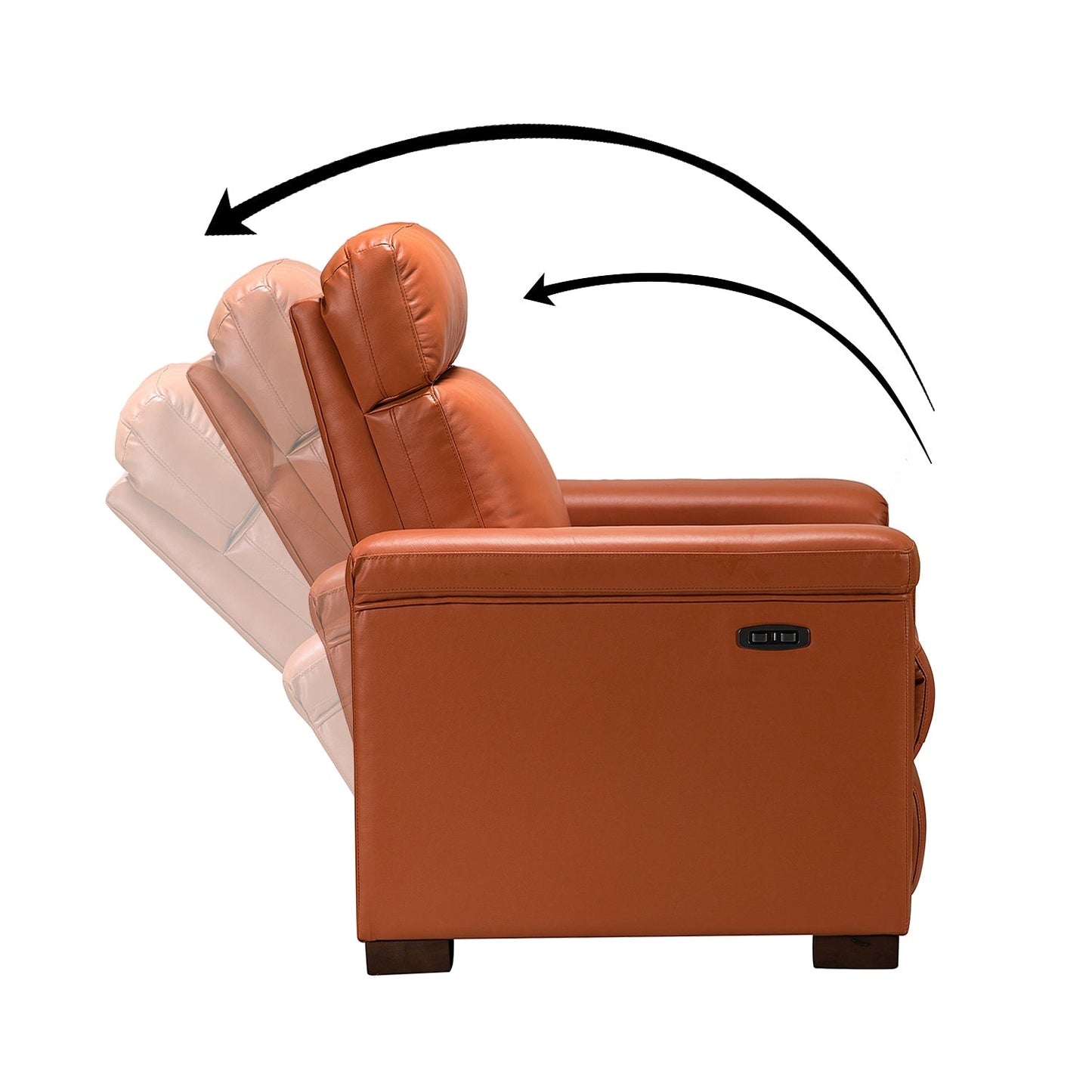Fauteuil inclinable électrique classique contemporain Alicia 34,65 po en cuir véritable avec port USB (lot de 2)