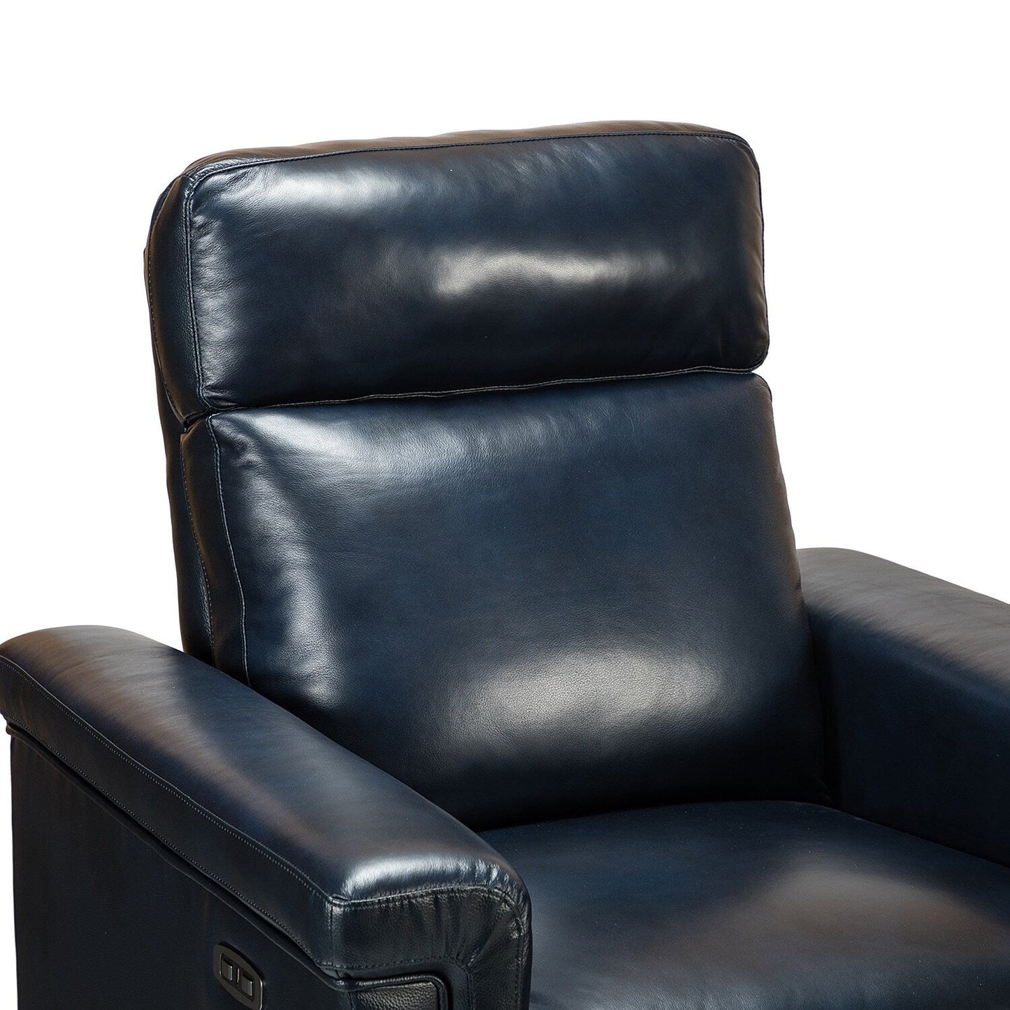 Fauteuil inclinable électrique classique contemporain Alicia 34,65 po en cuir véritable avec port USB (lot de 2)