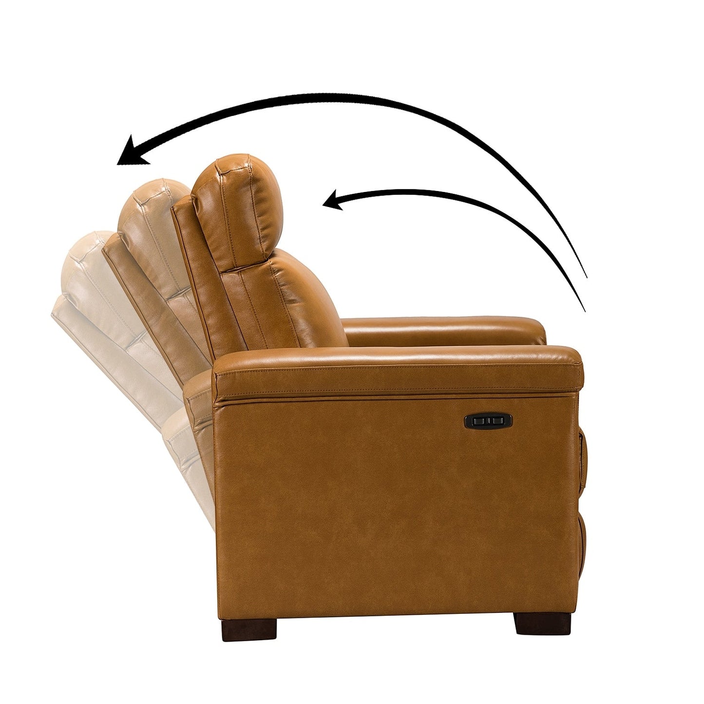 Fauteuil inclinable électrique classique contemporain Alicia 34,65 po en cuir véritable avec port USB (lot de 2)