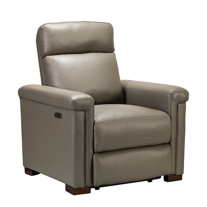Fauteuil inclinable électrique classique contemporain Alicia 34,65 po en cuir véritable avec port USB (lot de 2)