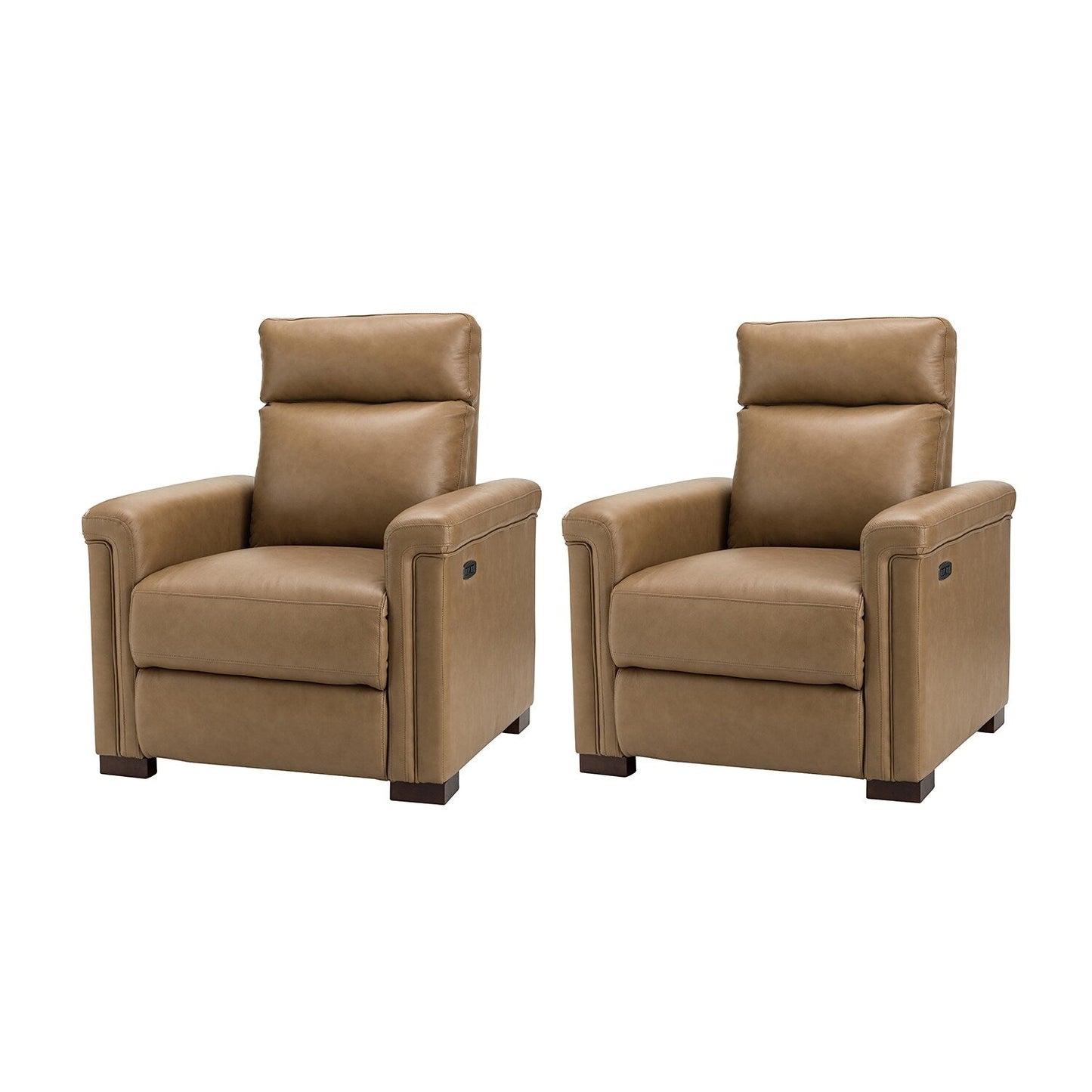 Fauteuil inclinable électrique classique contemporain Alicia 34,65 po en cuir véritable avec port USB (lot de 2)