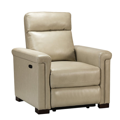 Fauteuil inclinable électrique classique contemporain Alicia 34,65 po en cuir véritable avec port USB (lot de 2)
