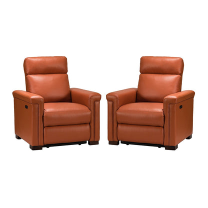 Fauteuil inclinable électrique classique contemporain Alicia 34,65 po en cuir véritable avec port USB (lot de 2)