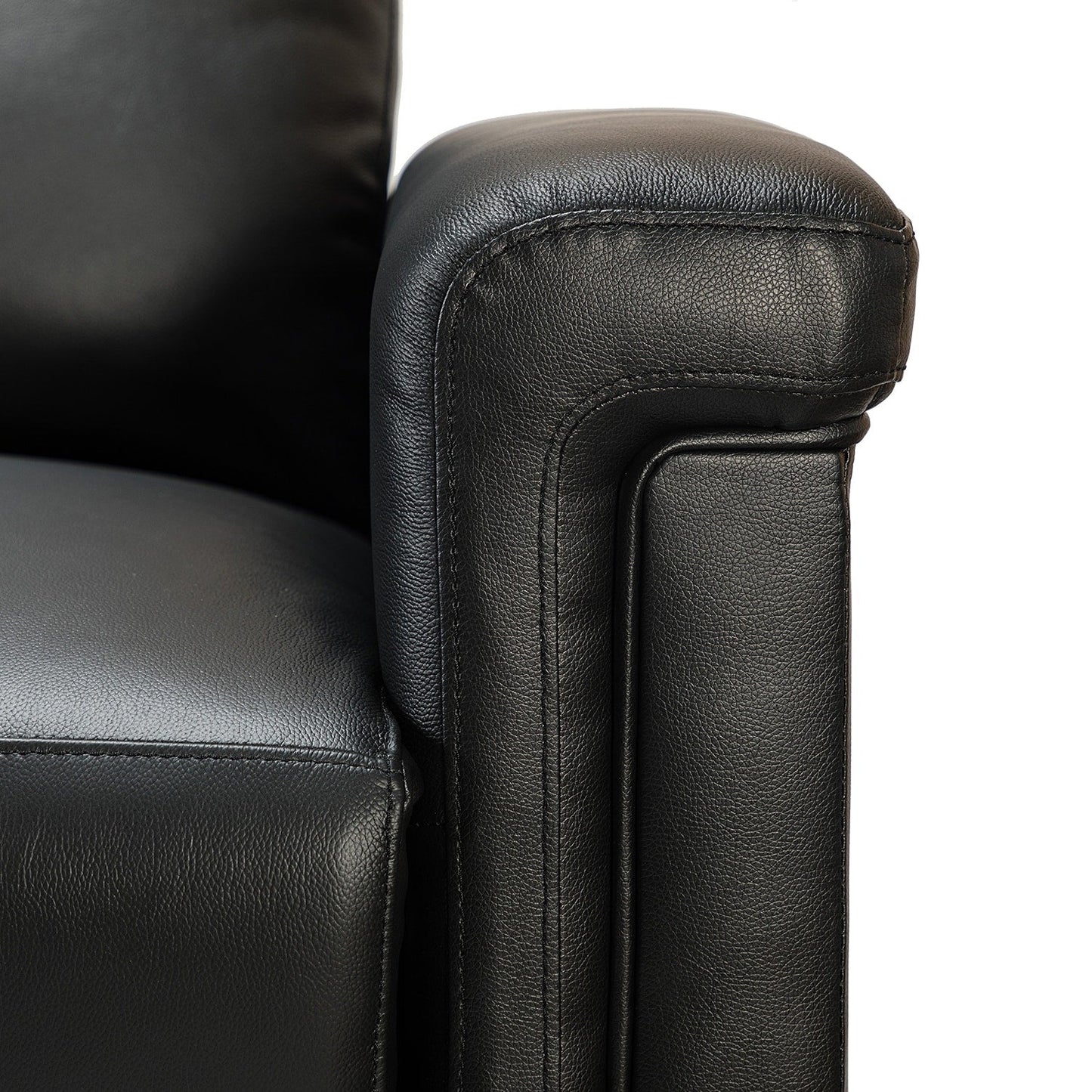 Fauteuil inclinable électrique classique contemporain Alicia 34,65 po en cuir véritable avec port USB (lot de 2)