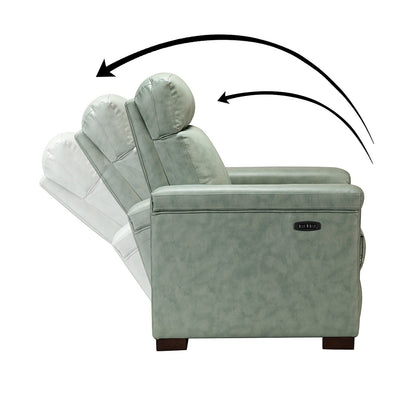 Fauteuil inclinable électrique classique contemporain Alicia 34,65 po en cuir véritable avec port USB (lot de 2)