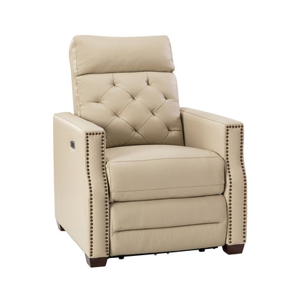 Fauteuil inclinable électrique Alina 31,50 pouces en cuir véritable avec port USB