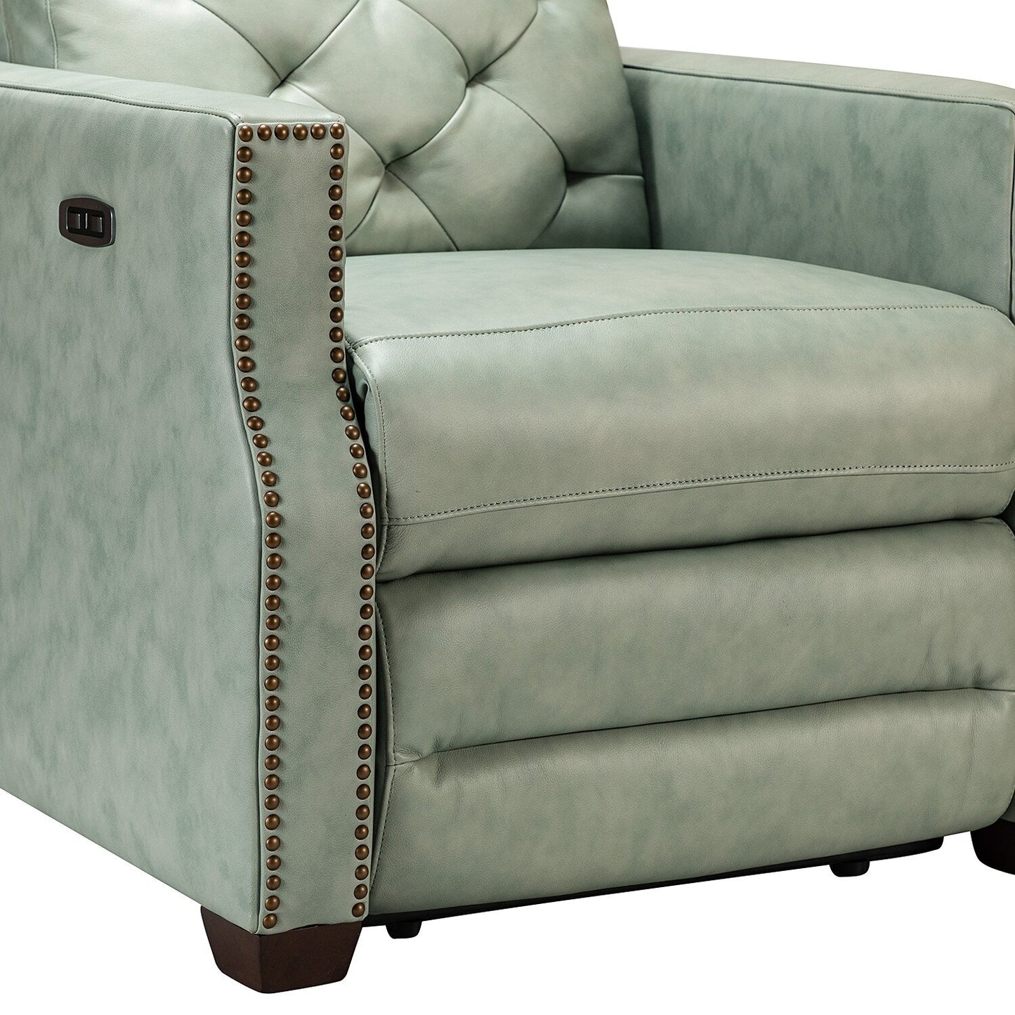 Fauteuil inclinable électrique Alina 31,50 pouces en cuir véritable avec port USB