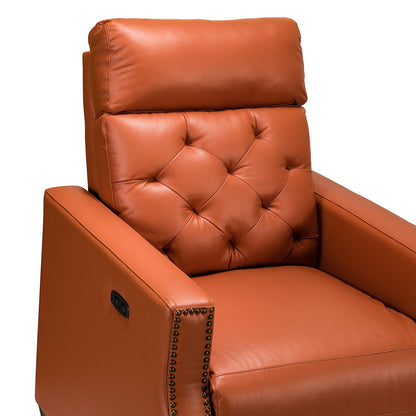 Fauteuil inclinable électrique Alina 31,50 pouces en cuir véritable avec port USB