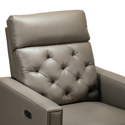 Fauteuil inclinable électrique Alina 31,50 pouces en cuir véritable avec port USB