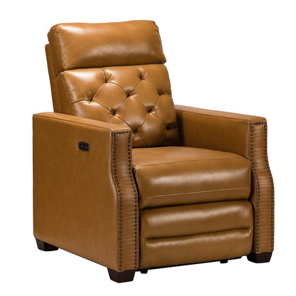 Fauteuil inclinable électrique Alina 31,50 pouces en cuir véritable avec port USB