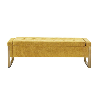 Banc de rangement moderne rembourré Alina avec pieds en métal par HULALA HOME