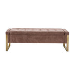 Alina Modern Upholstered Flip Top Storage Bench with Metal Legs by HULALA HOME
