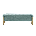 Alina Modern Upholstered Flip Top Storage Bench with Metal Legs by HULALA HOME