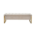 Alina Modern Upholstered Flip Top Storage Bench with Metal Legs by HULALA HOME