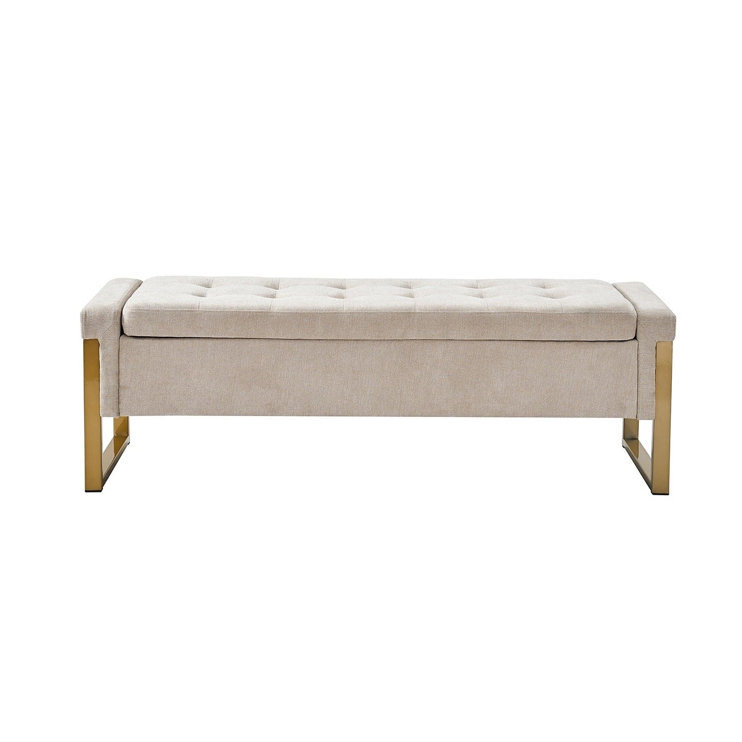 Banc de rangement moderne rembourré Alina avec pieds en métal par HULALA HOME