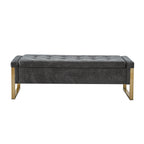 Alina Modern Upholstered Flip Top Storage Bench with Metal Legs by HULALA HOME