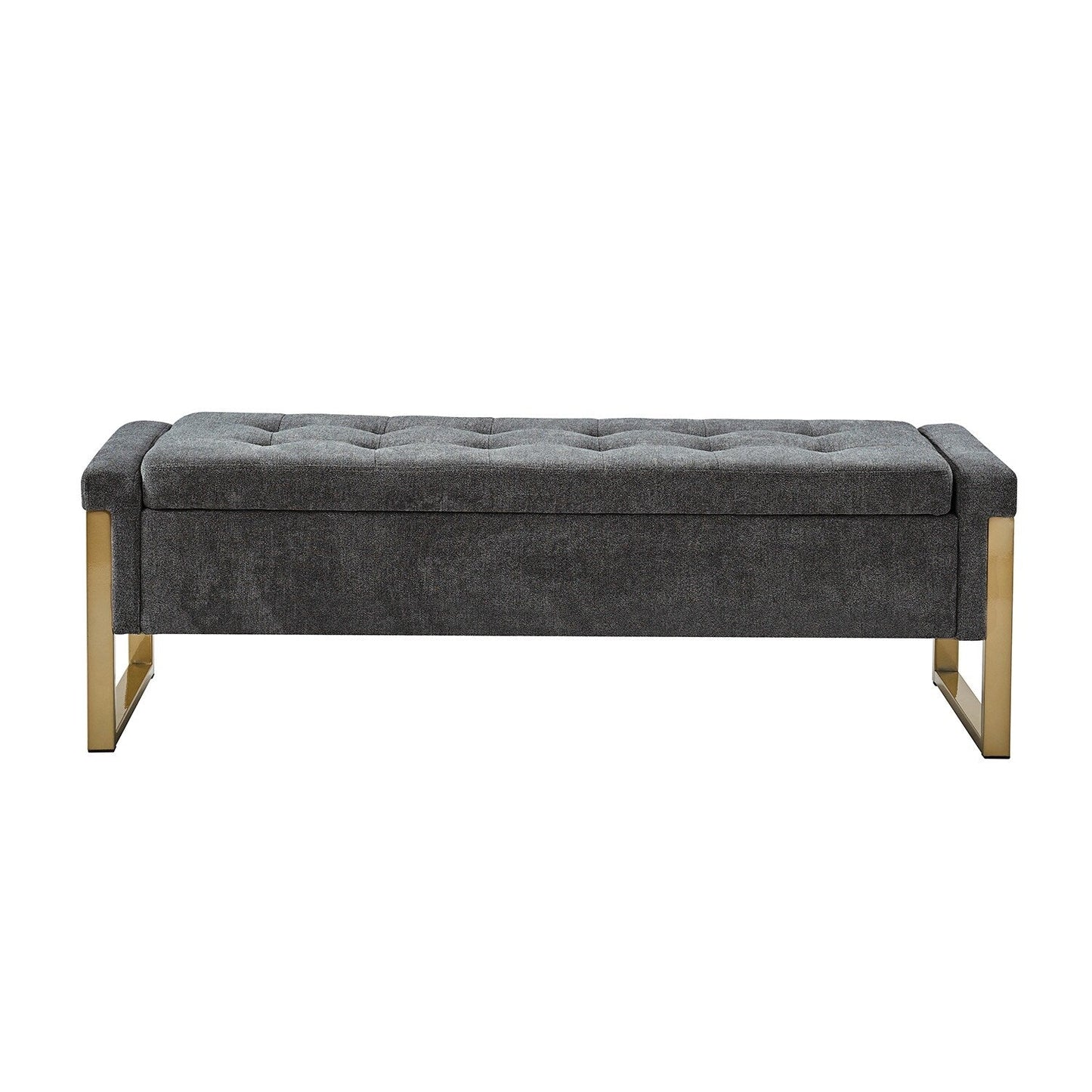 Banc de rangement moderne rembourré Alina avec pieds en métal par HULALA HOME