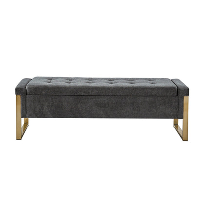 Banc de rangement moderne rembourré Alina avec pieds en métal par HULALA HOME