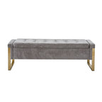 Alina Modern Upholstered Flip Top Storage Bench with Metal Legs by HULALA HOME
