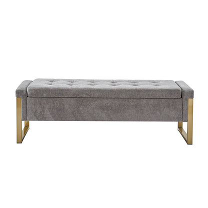 Banc de rangement moderne rembourré Alina avec pieds en métal par HULALA HOME