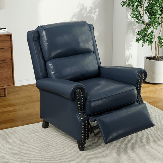 Fauteuil inclinable Alisa 35 po de largeur en cuir végétalien et lin