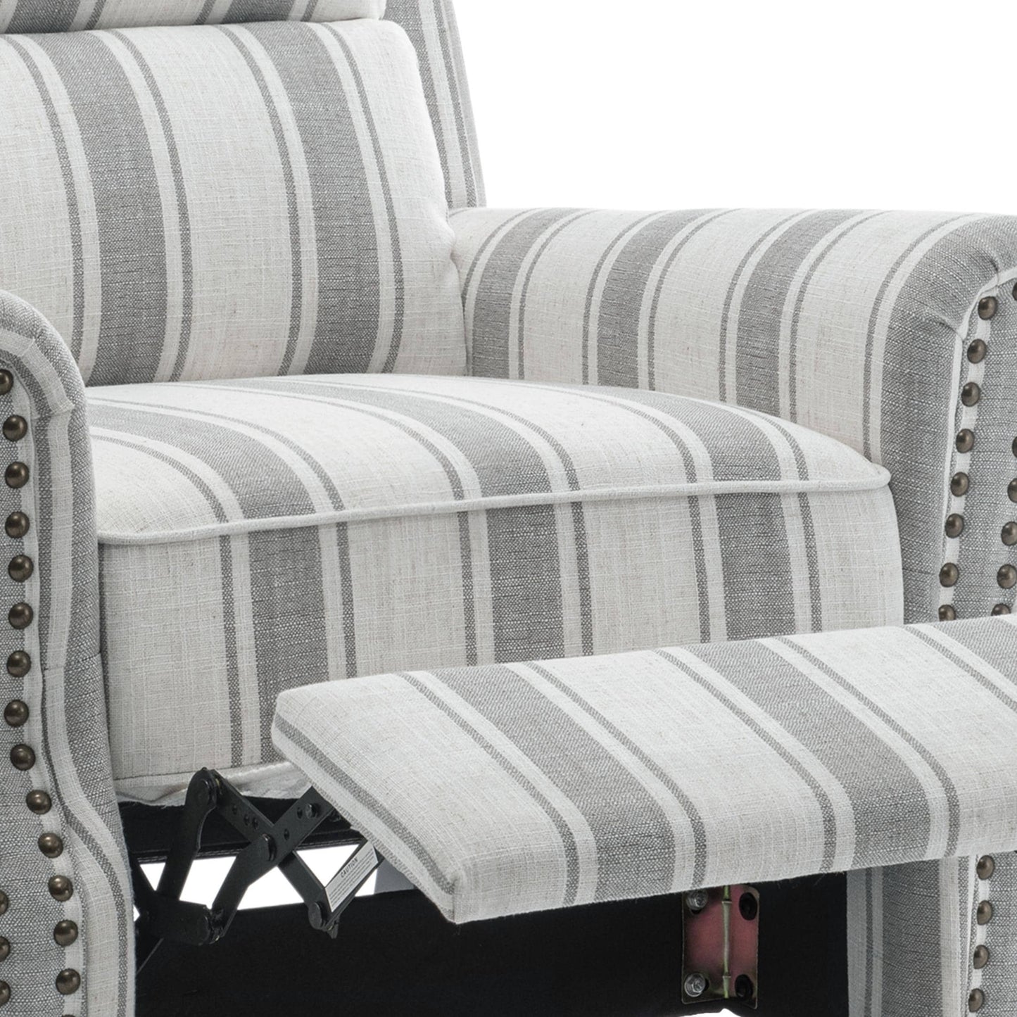 Fauteuil inclinable Alisa 35 po de largeur en cuir végétalien et lin