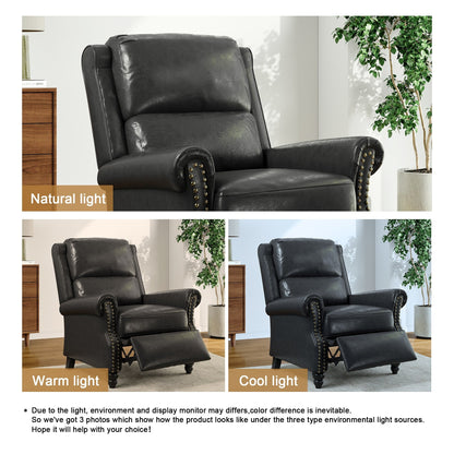 Fauteuil inclinable Alisa 35 po de largeur en cuir végétalien et lin