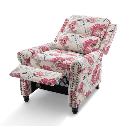 Fauteuil inclinable Alisa 35 po de largeur en cuir végétalien et lin