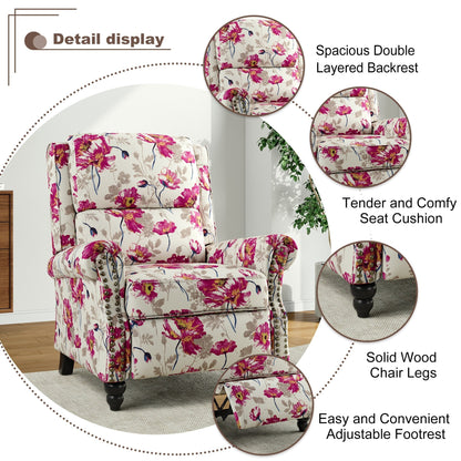 Fauteuil inclinable Alisa 35 po de largeur en cuir végétalien et lin