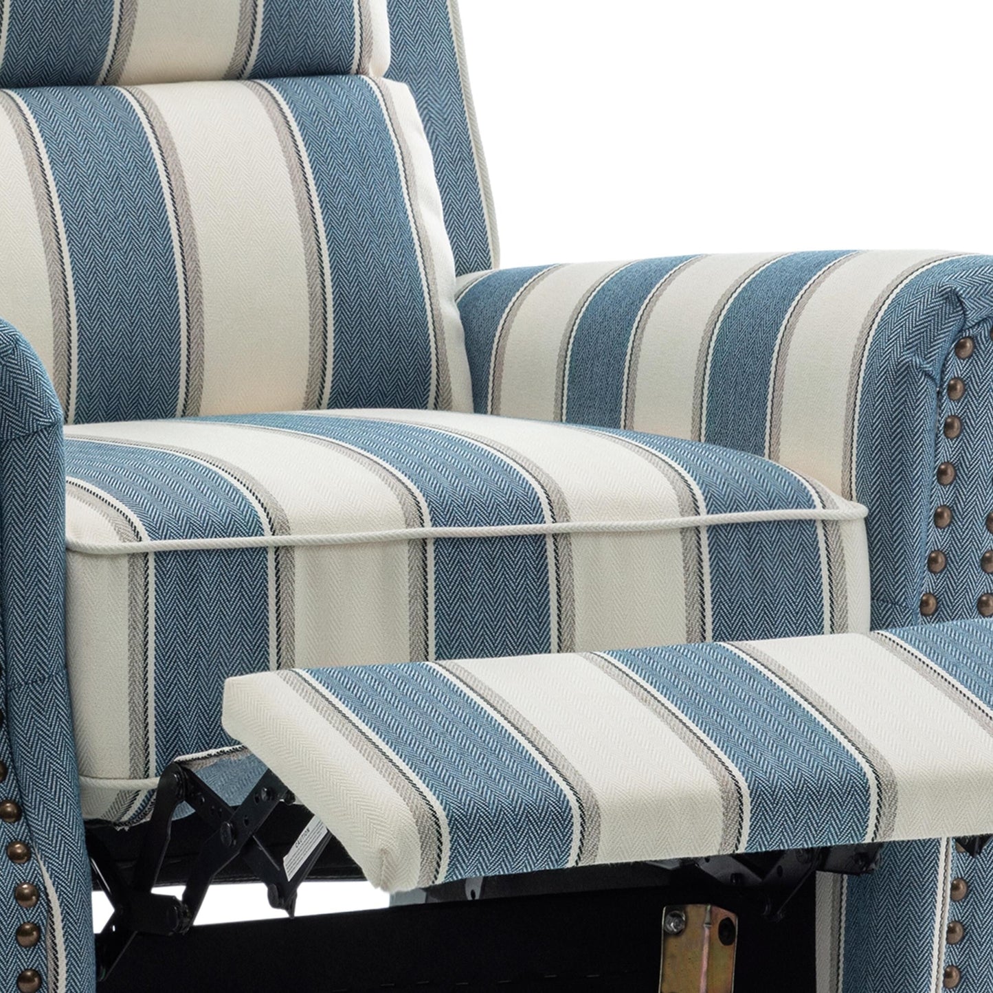 Fauteuil inclinable Alisa 35 po de largeur en cuir végétalien et lin