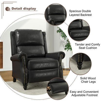 Fauteuil inclinable Alisa 35 po de largeur en cuir végétalien et lin