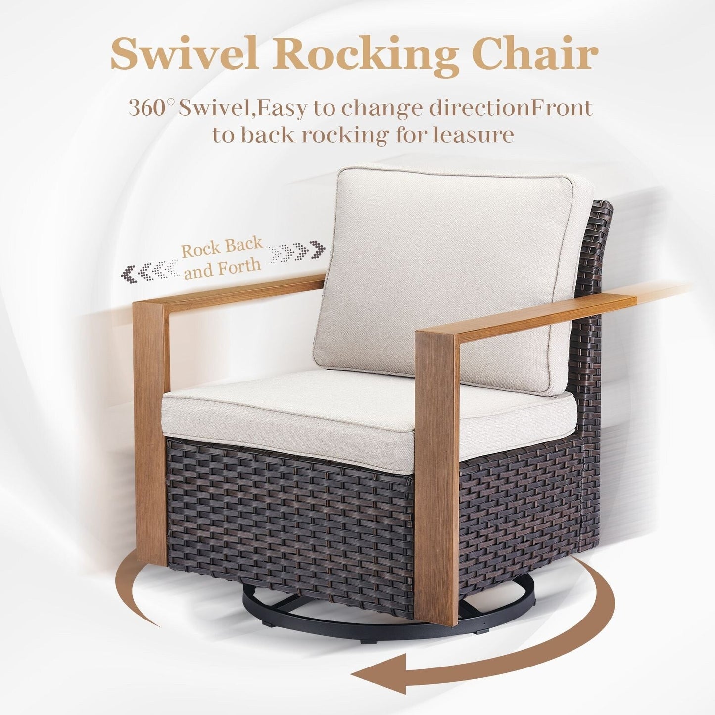 Ensemble de canapés et de chaises pivotantes d'extérieur toutes saisons Gymojoy