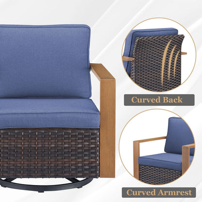 Ensemble de canapés et de chaises pivotantes d'extérieur toutes saisons Gymojoy