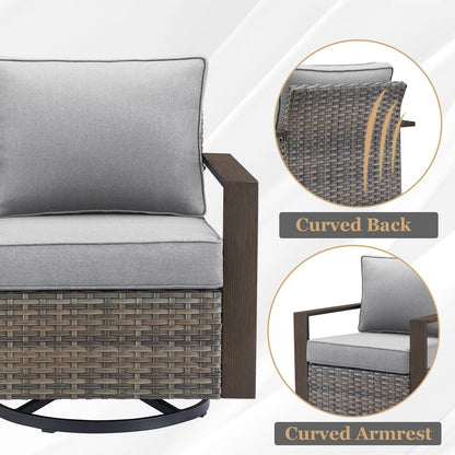 Ensemble de canapés et de chaises pivotantes d'extérieur toutes saisons Gymojoy