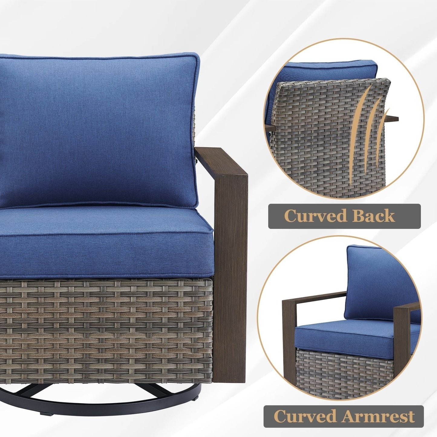 Ensemble de canapés et de chaises pivotantes d'extérieur toutes saisons Gymojoy