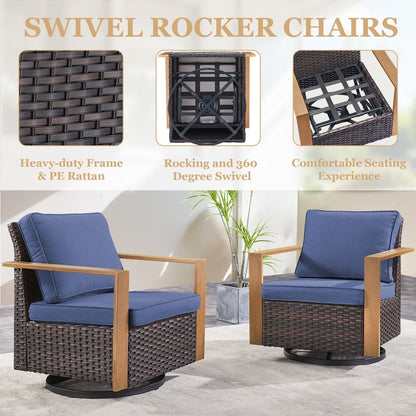 Ensemble de canapés et de chaises pivotantes d'extérieur toutes saisons Gymojoy