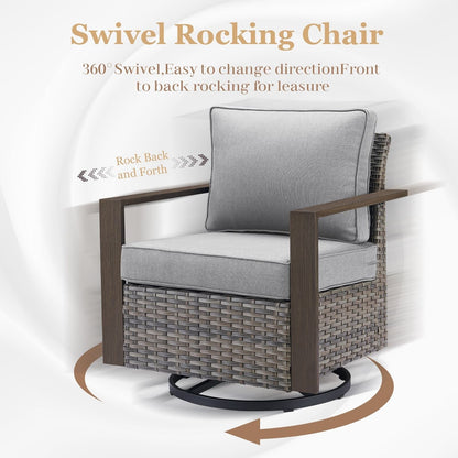 Ensemble de canapés et de chaises pivotantes d'extérieur toutes saisons Gymojoy