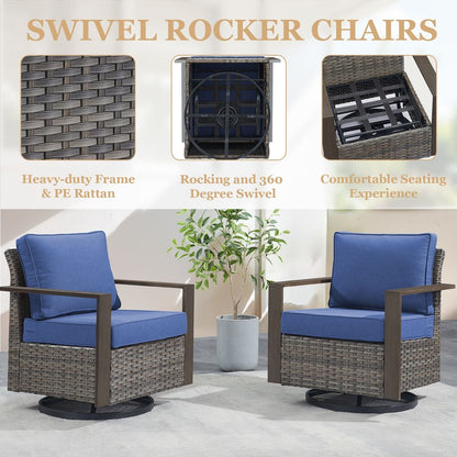 Ensemble de canapés et de chaises pivotantes d'extérieur toutes saisons Gymojoy