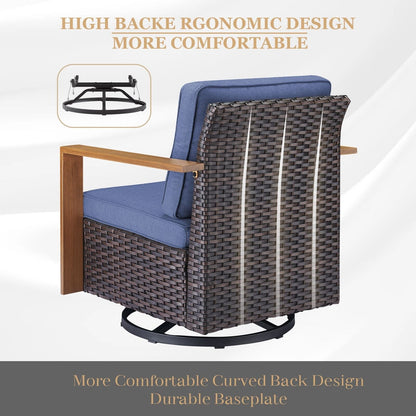 Ensemble de canapés et de chaises pivotantes d'extérieur toutes saisons Gymojoy