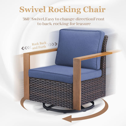 Ensemble de canapés et de chaises pivotantes d'extérieur toutes saisons Gymojoy