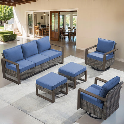 Ensemble de canapés et de chaises pivotantes d'extérieur toutes saisons Gymojoy