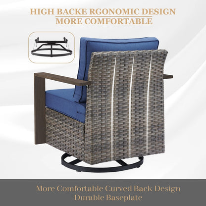 Ensemble de canapés et de chaises pivotantes d'extérieur toutes saisons Gymojoy
